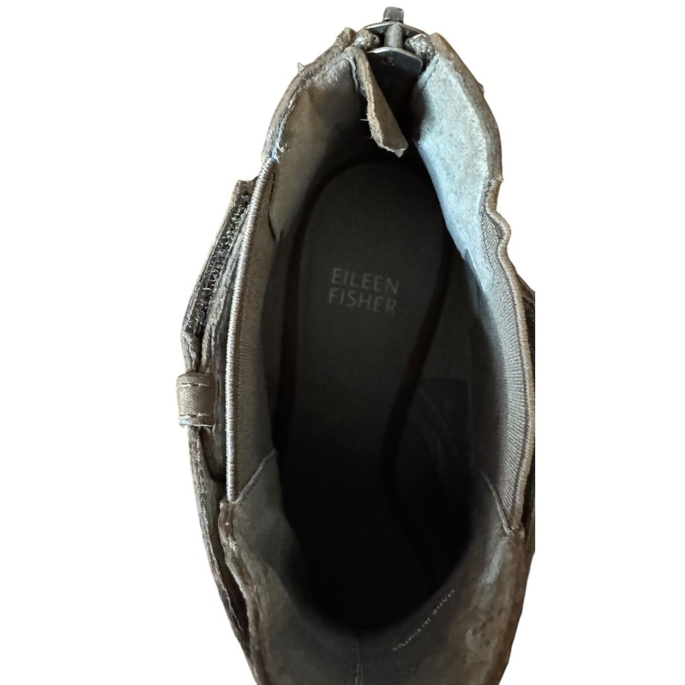 Eileen Fisher Womens Sandals Vero Cuoio Leather Peep Toe Back Zip Heeled 8.5M‎ - Picture 5 of 9